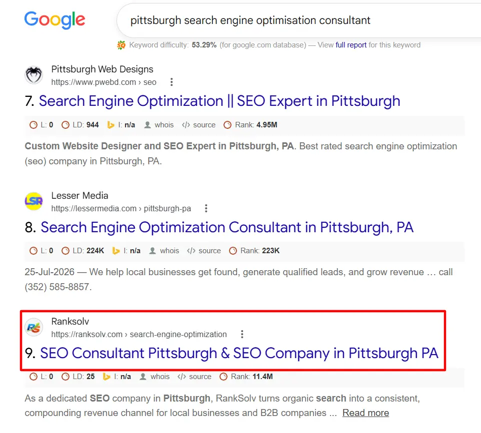 Local SEO Services Pittsburgh